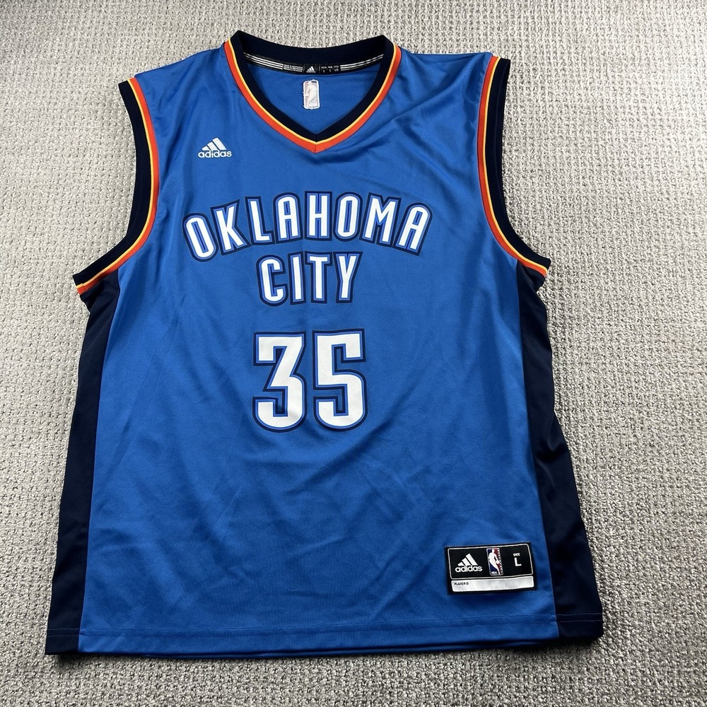 Kevin Durant OKC Thunder Adidas Jersey Men's Large Blue #35 Basketball NBA